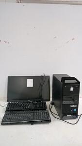 Lenovo ThinkStation E32 i5 Workstation Tower with Acer 23" Monitor & 2 Wired Keyboards , tested and powers on.