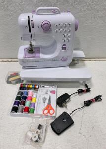 VIFERR Portable Mini Sewing Machine, 12 Stitches, White/Lavender, Accessories Included
