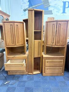 Modular Oak Bedroom Furniture Set &ndash; 3 Pieces with Storage and Shelving