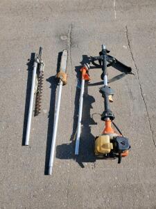 Gas Multi-Tool Yard System w/ Trimmer, Pole Saw & Hedge Trimmer Attachments, Harness Included