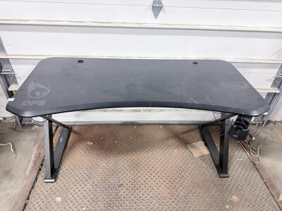 DPS Radius 60" Gaming Desk with LED Lights, Cup Holder, and Cable Management