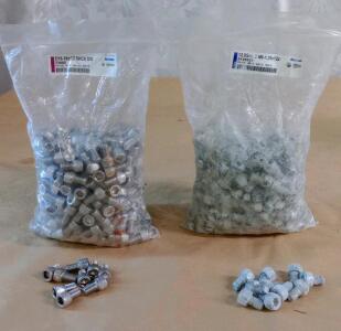 (1) 100+ Count Bag Of 5/16-18 X 1/2 Stainless Steel Hex Round Flat Head Machine Screws & (1) 100+ Count Bag Of M8-1.25 X 12 Zinc Plated Hex Round Flat Head Machine Screws