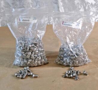 (1) 100+ Count Bag Of 5/16-18 X 1/2 Stainless Steel Hex Round Head Machine Screws & (1) 100+ Count Bag Of 5/16-18 X 3/8 Stainless Steel Hex Round Head Machine Screws