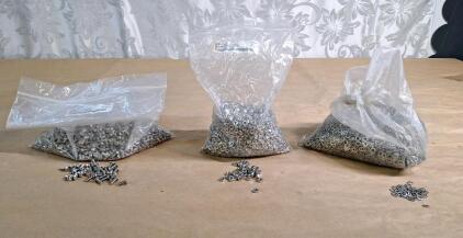 (1) 100+ Count Bag Of M4 x 10 Stainless Steel Hex Round Head Machine Screws, (1) 100+ Count Bag Of M4 Stainless Steel Hex Nuts & (1) 1000+ Count Bag Of M4 Lock Washers