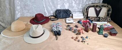 (1) Original Panama Hat, Large, (1) Sun Hat , (1) Felt Hat, (2) Pocket Umbrellas & More