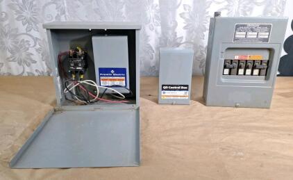 (1) Electrical Box W/ Control Box & Switch, (1) QD Control Box & (1) Breaker Panel Box