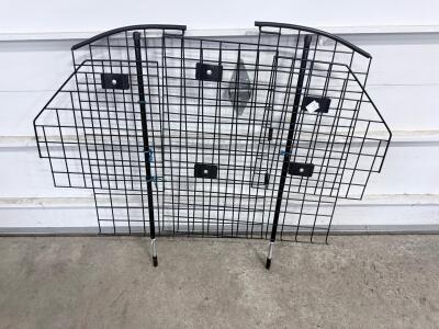 Universal Adjustable Vehicle Pet Barrier, Black Steel, 2-Panel, Pressure Mounted, For SUVs/Wagons
