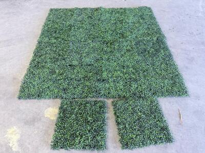 Artificial Boxwood Hedge Panels, 4 Pack, ~11 sq ft Coverage, Dual-Tone Green, Plastic, Outdoor/Indoor