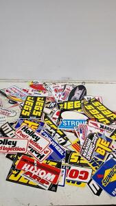 Large Lot of assorted Automotive Racing Brand Stickers: Holley, JEGS, Sunoco, Summit, Vinyl Decals