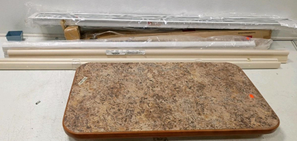 Camper/RV Table with Mounting Hardware, Approx. 38" x 30", Faux Granite Finish