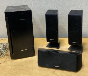 Panasonic Home Theater Speaker Set with Kelton Subwoofer and Bamboo Cone Speakers