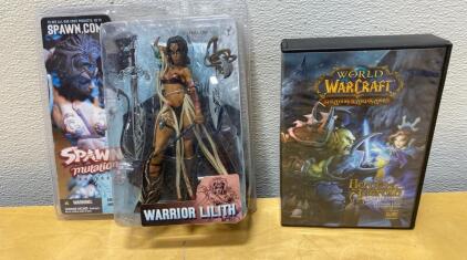 McFarlane Toys Spawn Series 23 Warrior Lilith Figure Sealed & WoW TCG Heroes of Azeroth Deck