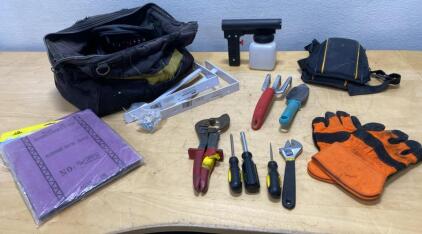 Stanley, Great Neck Assorted Hand Tool Set with Tool Bag, Shelf Brackets, Emery Cloth, Gloves