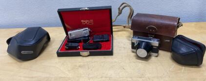 Minolta-16 MG Subminiature Camera Box Set, Ricoh Auto Shot 35mm w/ Cases, Vintage Japan