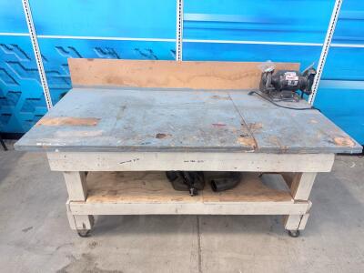 Heavy Duty Mobile Workbench with Backsplash, 84"x36", MARC 6" Bench Grinder Included