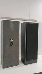KLH AV5001BA Floor-Standing Speakers, 3-Way System with 12" Woofer and Passive Radiator, 350W Max Power Handling