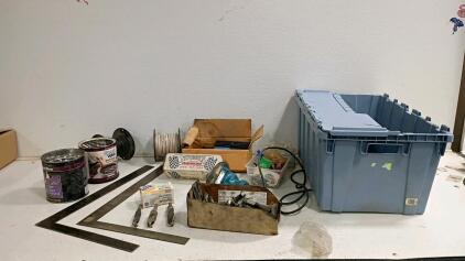 Mixed Bulk Lot: Jepson 6260 Sander, Smith Bros Pushrods, Drill Bits, Bolt Hardware, Storage Bin
