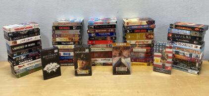 100+ Movie VHS Lot &ndash; Mix of Warner, Paramount, Disney, MGM, Titanic Widescreen, Action, Comedy - Titanic - Batman and More