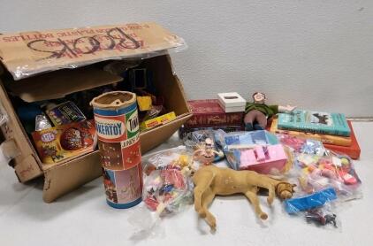 Mixed Lot Vintage Toys Books Tinkertoy Disney Quasimodo Figures Miniatures Accessories 50+ Items