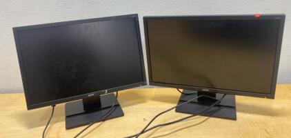 (2) Acer V226WL 22" LCD Monitor, 1680x1050, 16:10, VGA/DVI, LED Backlight - Both Power On