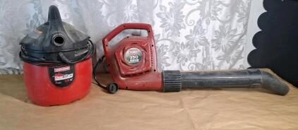 (1) Craftsman 2-Gallon Shop Vac W/O Hose & (1) Toro Electric Blower