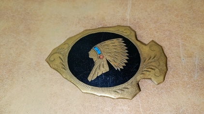 Native American Brass Belt Buckle