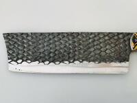 Custom Nakiri Chef&rsquo;s Knife, Forged Fish-Scale Blade, Artistic Pattern Handle, Full Tang - 4