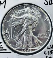 1943 Walking Liberty Half Dollar MS66 Silver Coin &ndash; GEM Condition High Grade - 2