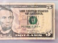 2017A $5 Star Note PC06815143*, Federal Reserve Chicago G7, Carranza-Mnuchin, FW Printed - 3