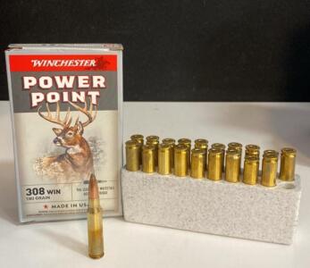 Winchester Power Point .308 WIN 180 Grain Ammunition &ndash; 20 Rounds, 2,620 ft/s Muzzle Velocity