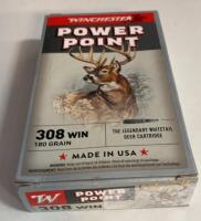 Winchester Power Point .308 WIN 180 Grain Ammunition &ndash; 20 Rounds, 2,620 ft/s Muzzle Velocity - 2