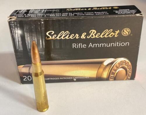 Sellier & Bellot 7x57mm Mauser 140gr FMJ Full Box 20 Rounds SB757A Brass Czech Rifle Ammunition