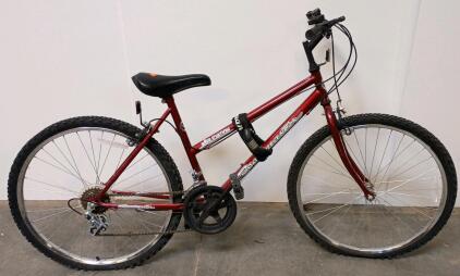 Roadmaster Elevation 18-Speed 26" Steel Mountain Bike, Rigid Frame, Red, Kryptonite Lock