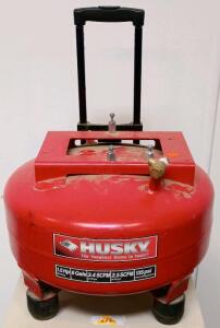Husky 1.5 HP 6 Gallon Pancake Air Compressor, 135 PSI, 2.5 SCFM, Portable w/ Wheels