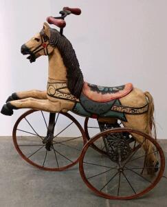 Antique Horse Tricycle, Circa 1870&ndash;1890, Carved Wood And Metal, Hand-Painted Details Tricycle Works Great