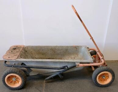 Garden Dump Cart Wagon, 48"x24", Poly Bed, 10" Pneumatic Tires, Steel Frame, Dump Feature