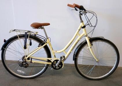 Raleigh Spirit Step-Through 7-Speed City Bike, Medium Frame, Shimano Drivetrain, Rear Rack, Fenders