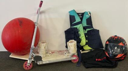 Razor Scooter, DBX life Vest Size 2X/3X, Wake Board & More