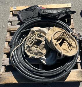 Heavy-Duty Industrial Hoses with Carrying Bags, Approx. 80&ndash;120 ft Length, 1.5&ndash;2 in Diameter