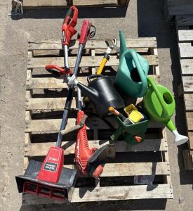 BLACK+DECKER GRASSHOG Trimmer, TORO Power Shovel, CENTURION Loppers, Watering Cans