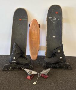 Skateboards, Vintage G&S Banana Board, Independent Trucks, Rollerblade Inline Skates