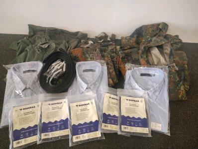 Men&rsquo;s Military Silkweight Base Layers, Flecktarn Camo Jackets And Overpants, Dress Shirts, Belts & Bombas Underwear