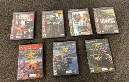 7 Tom Clancy & SOCOM Tactical Shooter Games - PlayStation 2, Cases Included, NTSC
