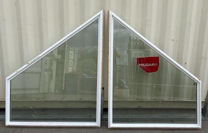 Milgard Style Line Triangular Fixed Windows, 47.5"x59.5"x23.5", SunCoat Low-E, Argon, White Frame