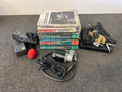 Automotive Repair Manuals (Ford, Chrysler), ION Power Pack, Air Compressor, Audio Cables, DIRECTV Receiver