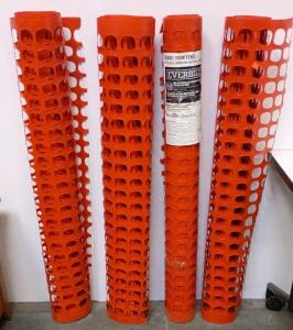 Everbilt 4 Ft x 50 Ft Orange Snow Fence, HDPE, UV Resistant, 2.5" x 1.75" Mesh 1 Roll 50Ft, 3 Rolls Estimated 30Ft Each Total Of 4 Rolls