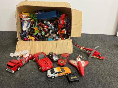 Vintage Tonka, Firebird, Remote Control and Mixed Toy Car Truck Lot - 40 Pieces, Police Helicopter