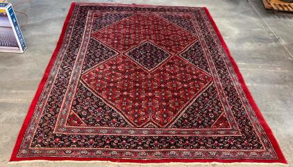 Hand-Knotted Persian Heriz Rug, 12ft 9in x 10ft 4in, Geometric Medallion Design