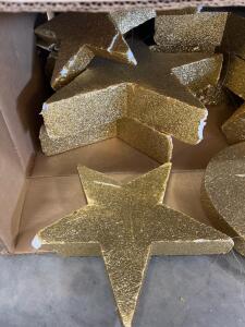 Gold Glitter Foam Stars and Moons &ndash; Assorted Sizes, Set of 8&ndash;10