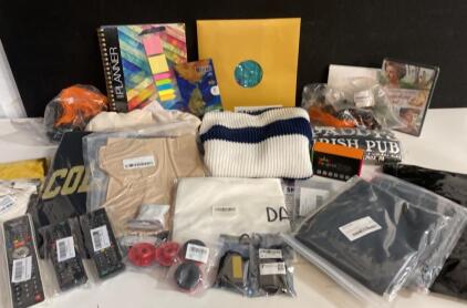 Wholesale Mixed Resale Lot &ndash; Apparel, Stationery, Electronics, 25+ Items, DVD, Remotes